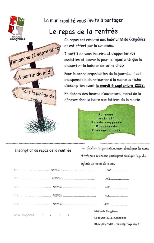 thumbnail of Repas de la rentrée